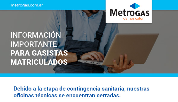 INFORMACIÓN IMPORTANTE PARA GASISTAS MATRICULADOS